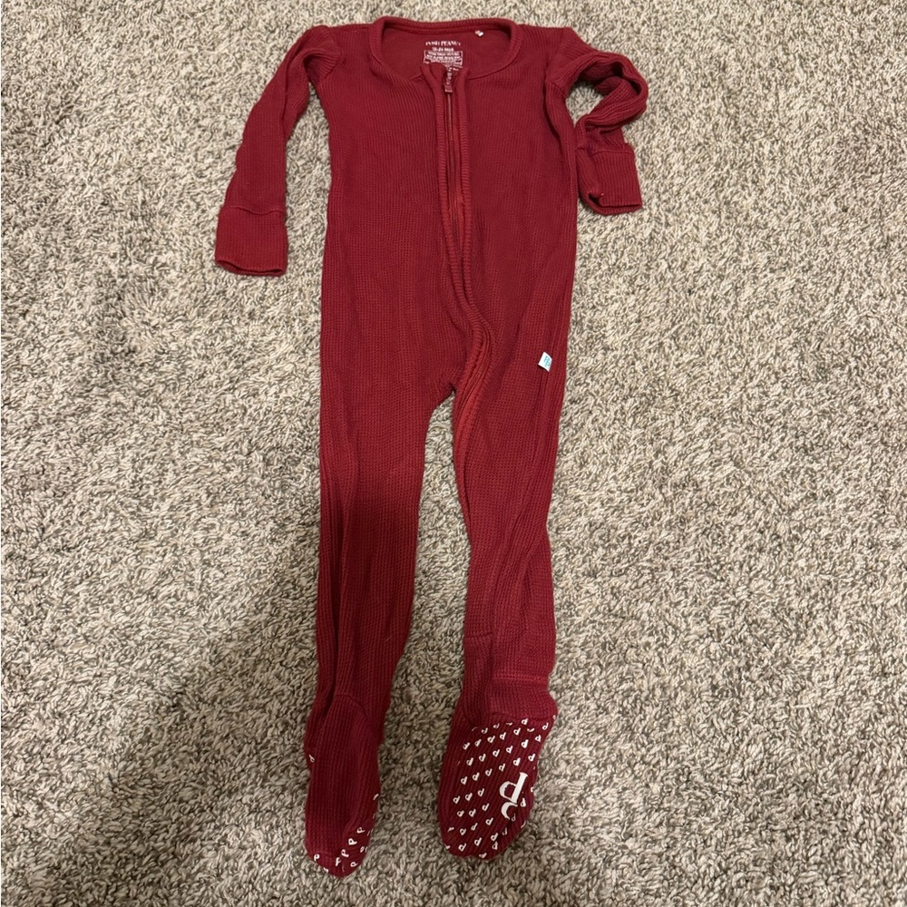 Posh Peanut Burgundy Kids Pajama Footies
